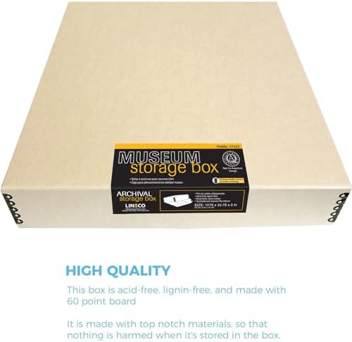 Lineco Drop Front Archival Storage Box, 17.75x22.75x3 in, Tan, 2 Pack - Image 4