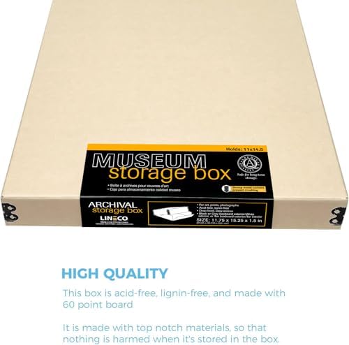 Lineco Drop Front Archival Storage Box, 11.75x15.25x1.5 in, Tan, 2 Pack - Image 5