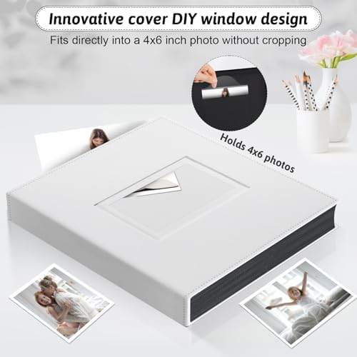 Popotop 4x6 Photo Album Holds 300 Pictures, Vegan Leather Hardcover - Image 2