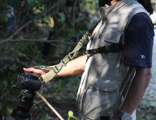 Camera Shoulder Strap Quick Release with Safety Tether, Unique Adjustable Camera Neck Strap for Nikon for Sony for Canon for Olympus DSLR Camera - Army Green - Image 6