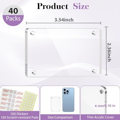 SAMYUCHO 40 Packs Magnetic Picture Frame for Refrigerator, 2.36 x 3.54 Inch - Image 2