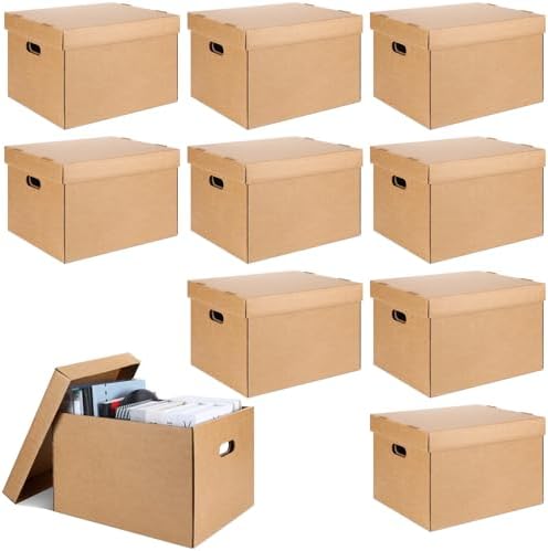 10 Pcs 15 x 12 x 10 Inch Archival Storage Cartons Acid Free, Kraft by Kritkin