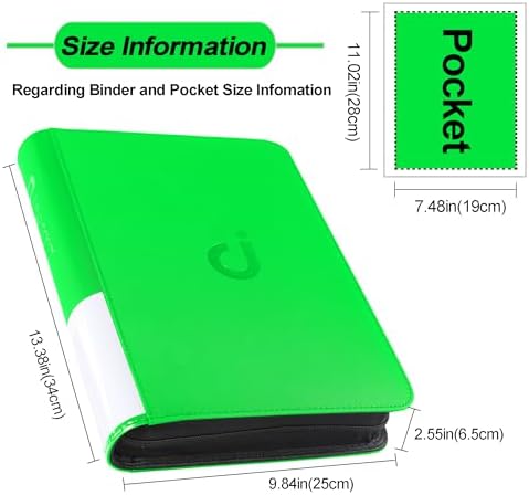 D DACCKIT Comic Binder，Comic Book Album with Sleeves Fits Regular Comics and Comic Bagged and Boarded - Comic Storage Binder Holds 24 Comic Books（Model A，Brilliant Green） - Image 7