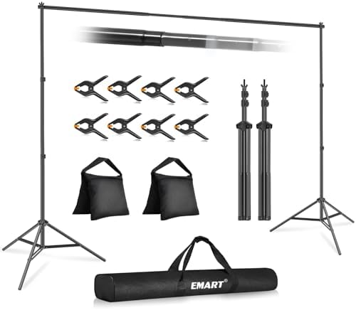 EMART Backdrop Stand 10x7FT Adjustable Back Drop Stand for Party Photoshoot by EMART