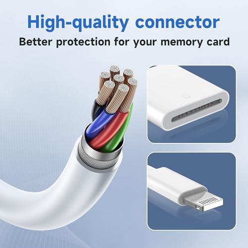 (Apple MFi Certified) Lightning to SD Card Camera Reader for iPhone,Trail Camera Viewer SD Memory Card Reader Adapter Compatible with iPhone 14/13/12/11/XS/XR/X/8/7/iPad,Plug and Play - Image 4