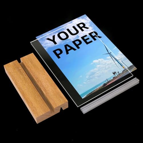 4x6 Inch Acrylic Sign Holder with Wooden Base, Desktop Display Stand (4x6 6Pack) - Image 5
