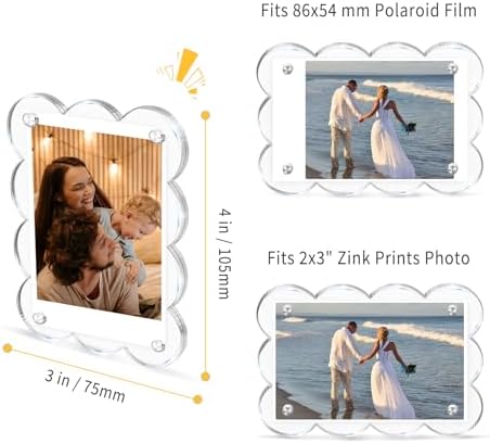 5 Pack 2.36 x 3.54 Acrylic Magnetic Frames Refrigerator Scalloped - Image 4