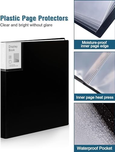 Art Portfolio 3 Packs 9"x12" Display Book Presentation Book Folder with Plastic Sleeves for Artwork - Image 3