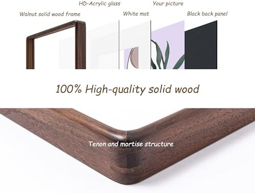 Recuerdos 18x24 Walnut Picture Frame, Matted to 16x20 with HD Plexiglass - Image 5