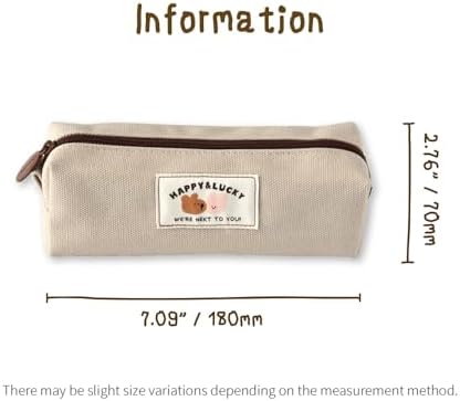 Monolike Happy and Lucky Block Pencil Case, Beige - Pen Pouch, Portable Pencil Bag, Office Pouch case - Image 2