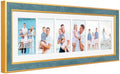Suede 8x26 Picture Frame Display 6 Opening 4x6 Picture Frames Collage Wall Decor with Mat,Multi Photo Frame for Plexiglass,Wall Decor,1Pack,Blue by AnoziebyProductsunder