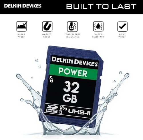 Delkin Devices Power 32GB SDHC UHS-II (U3/V90) Memory Card – 300MB/s Read, 250MB/s Write | High-Performance Card for 8K, 4K, HDR, 360º Video and Cameras - Image 3