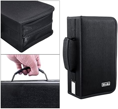 Siveit CD Case DVD Storage Holder, CD/DVD Case Wallet 128 Capacity DVD Cases Organizer CD Binder, Portable CD Wallet for Home Travel (Black binder, Black) - Image 3