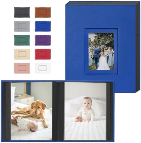 Popotop 4x6 Photo Album Holds 100 Pictures, Vegan Leather Hardcover by Popotop