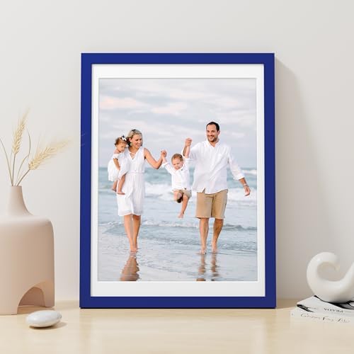 Vittanly 12x16 Picture Frame Made of Solid Wood for Wall Mount, Royal Blue - Image 4