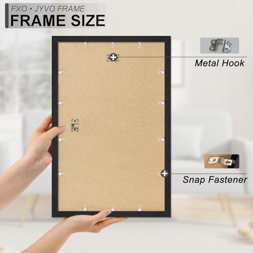 Fxojyvo 17x24 Picture Frame Set of 6 Black Engineered Wood Wall Hanging - Image 6