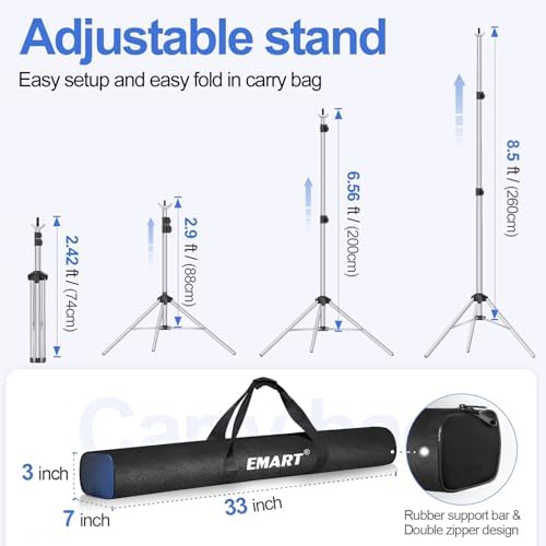 EMART Backdrop Stand 10x8.5FT Adjustable Back Drop Stand for Party -Silver - Image 4