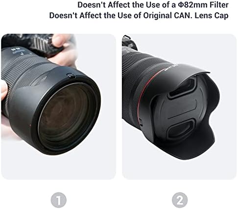 Lens Hood for Canon RF 24-105mm F2.8 L is USM Z,RF 24-70mm F2.8 L is USM Lens,Reversible Lens Shade Replace Canon EW-88E Lens Hood, Compatible with 82mm Filters and Lens Cap - Image 3