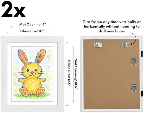 Americanflat 8.5x11 Changeable Kids Art Frame 2-Pack - White - Image 3