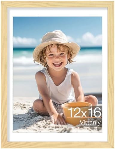 Vittanly 12x16 Picture Frame Made of Solid Wood for Wall Mounting, Natural by Vittanly