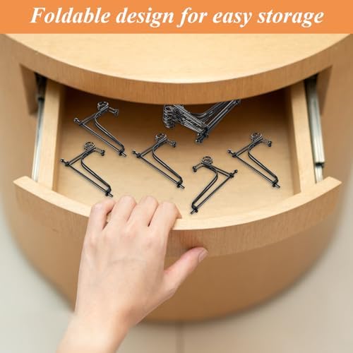 YAYODS 20 Pack Plate Stands for Display 4 Inch Black Iron Easel Stand Holder, Foldable Plate Picture Holder Display Stand for Photo Frames Decorative Books Arts - Image 4
