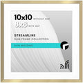 Americanflat 10x10 Picture Frame - Matted to 8x8 - Slim Molding - Gold by Americanflat