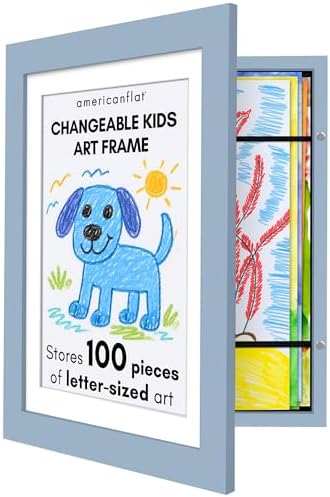 Americanflat 8.5x11 Changeable Kids Art Frame - Baby Blue by Americanflat