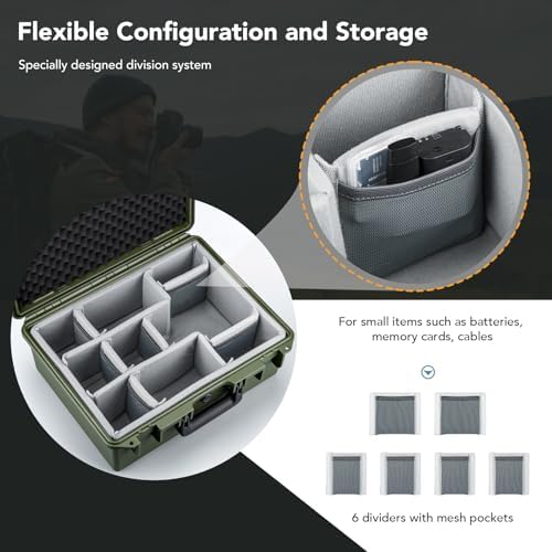 Lykus PVC1 Hard Case with Dividers for Cameras,Lenses,DJI Mavic/Air/Mini - Image 4