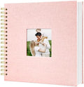 Scrapbook Photo Album Linen Cover, 8 x 8 Inch Hardcover Kraft White Pages Memory Book, for Travel Wedding Guest Book Christmas Baby Shower (40 Sheets/ 80 Pages,Light Pink1) by HenPisen