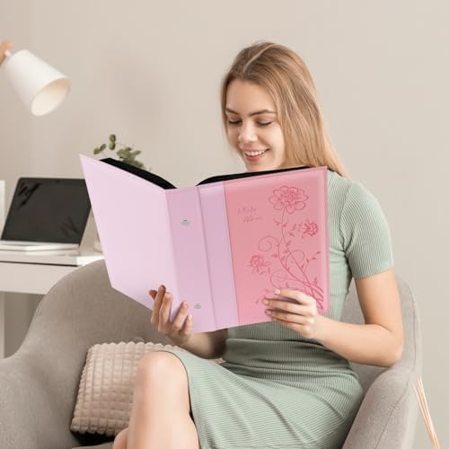 Artmag Photo Album 4x6 300 Photos, Extra Large Capacity Leather Cover Wedding Family Photo Albums Holds 300 Horizontal 4x6 Photos(Pink) - Image 6