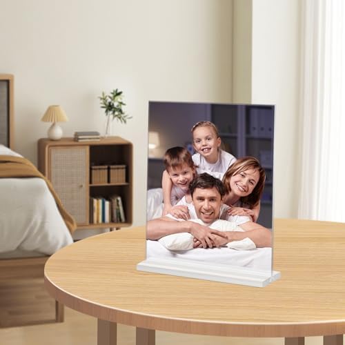 Acrylic Picture Frame 4x6 inches, 4 Pack Clear Plastic Picture Frames Holder Standing,Double Sided Picture Desktop Display for Photo Home Office -Vertical - Image 4