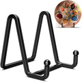 IPAME 3 Pack 3 Inch Plate Stands for Display - Metal Square Wire Plate Holder Display Stand + Picture Frame Stand Holder Easel for Decorative Plate, Book, Plaque, Photo, Platter (Black 3pcs) by IPAME