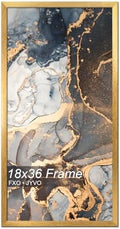 Fxojyvo 18x36 Picture Frame Gold Engineered Wood Wall Hanging by Fxojyvo