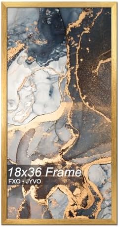 Fxojyvo 18x36 Picture Frame Gold Engineered Wood Wall Hanging by Fxojyvo