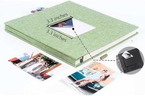 Photo Album Self Adhesive Pages Scrapbook, 11x10.6 GrassGreen 40 Pages - Image 6