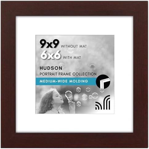 Americanflat 9x9 Picture Frame - Matted to 6x6 - Engineered Wood - Mahogany by Americanflat
