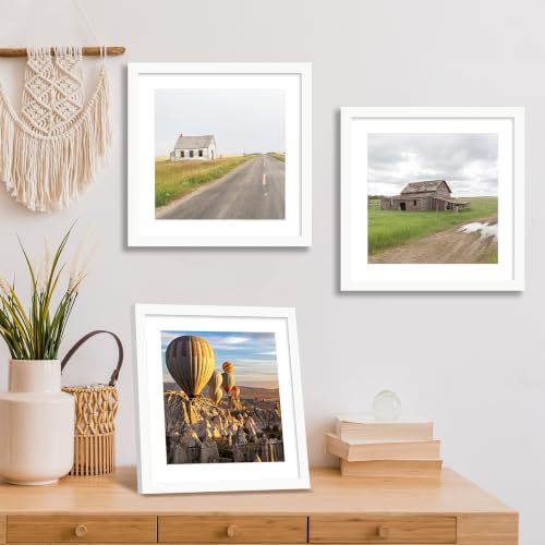 12x12 Picture Frame Set of 4 with Real Glass, Wall & Tabletop Display - Image 2