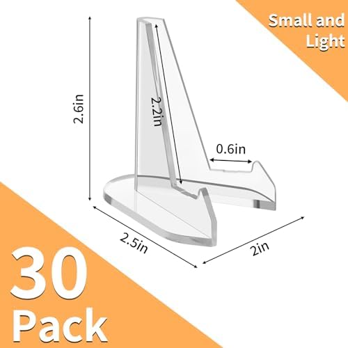 NIUBIER Card Display Stand, Arcylic Card Holder, Clear Mini Easel 2.7 in - Image 2