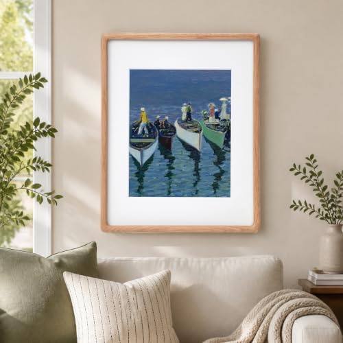 Recuerdos 16x20 Picture Frame, with 11x14 Mat, Natural Oak, HD Plexiglass - Image 2
