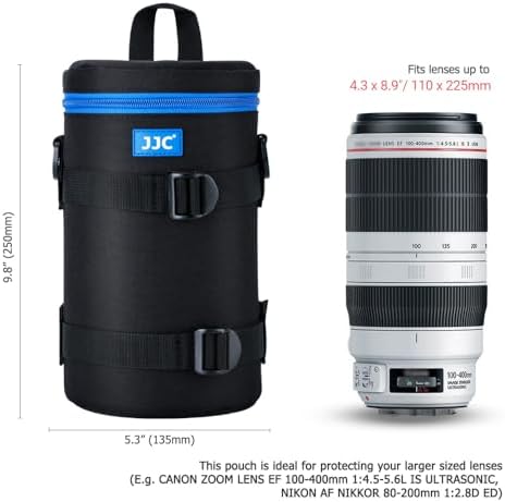 JJC Camera Lens Case Pouch, Padded Bag Fits Lens up to 4.3 x 8.9 (D x L) - Image 4