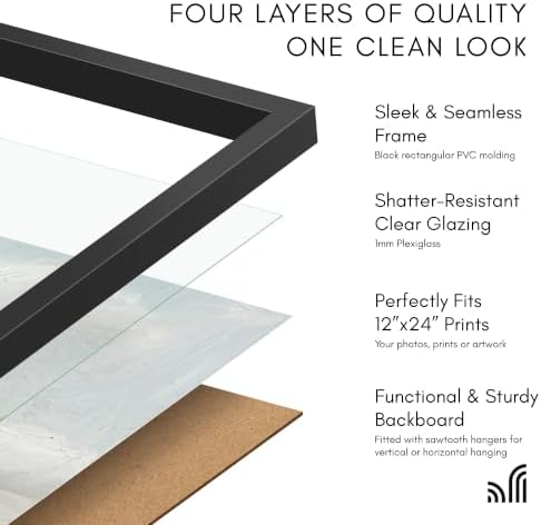 Americanflat 12x24 Poster Frame - Slim Molding - Black - Image 5