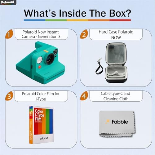 Polaroid Now Generation 3 I-Type Instant Camera (Green) Bundle with Color I-Type Film (8 Exposures), Hard Protective Case, and Wrist Strap - Image 2
