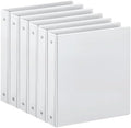 SUIN 1-inch 3 Ring Binder with 2 Pockets, Clear Customizable View Binders for US Letter Size 8.5'' x 11'', PVC Free, 1'' Binder for Office, Home, and School, White, 6 Pack by SuinOffice