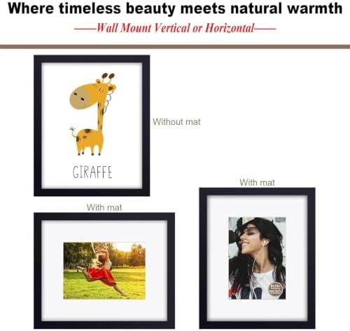 RPJC 8x10 Solid Wood Picture Frame Real Glass Cover Black - Image 5