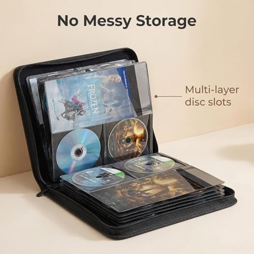 CD DVD Storage Binder with Handles, PU Leather Corver, 2 Pack - Image 5