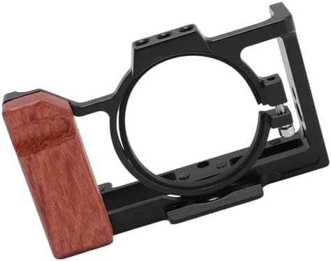 Camera Cage Aluminum Alloy Metal Protective Video Rig with Wood Handle Cold Shoe Mount for ZV-1 II ZV-1F/4847 - Image 6