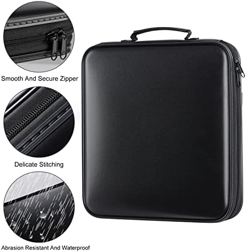 DVD Storage CD Case Holder: 160 Capacity CD Sleeves Black Disc Cases Binder for Car - CD Hard Organizer Box - Large DVD Wallet for Movie/Music/Game & Portable CD Book - Image 3