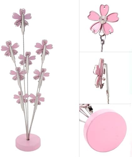 8-Branch Family Tree Picture Frame Holder, Card Photo Clips Holder Desk Stand for Memo Paper Note Photo Christmas Wedding Card Display (Cherry Blossoms) - Image 5