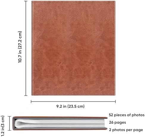 Fintie Photo Album for 8x10 Photos, 52 Pockets Vegan Leather Memory Book - Image 6