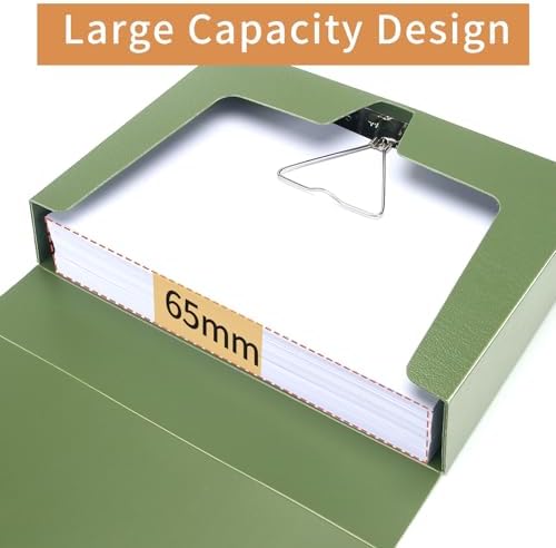 HUA JIE 2 Pack A4 Storage File Boxes Archives Case,65mm Spine-Green - Image 2